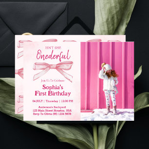 Invitation N'est-elle pas UNique fille au noeud rose 1er anni