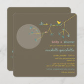 Invitation Nesting Bird Family Tree Simple Chic Baby shower (Devant / Derrière)