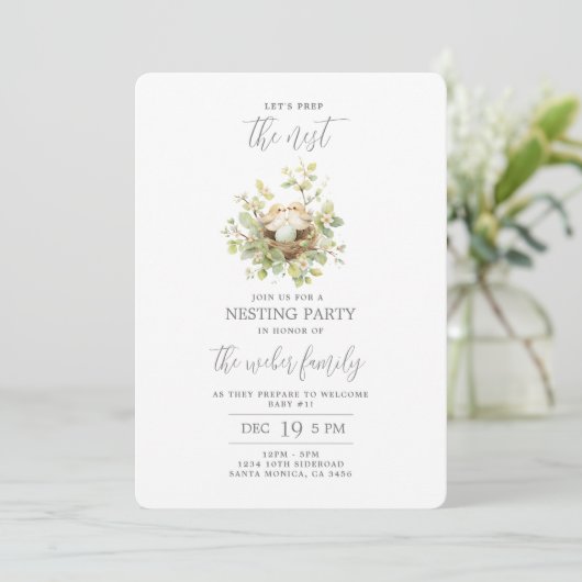 Invitation Nesting Part Baby Shower (Debout devant)