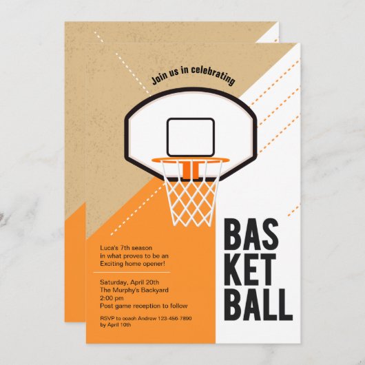 Invitation Net De Basketball (Devant / Derrière)