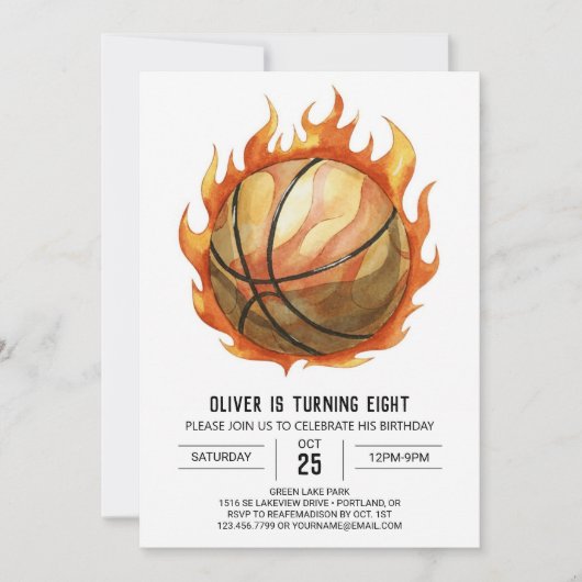 Invitation Net Fun Custom Basketball Anniversaire (Devant)