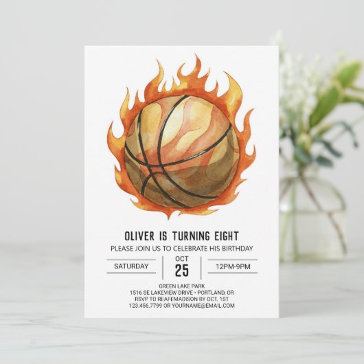 Invitation Net Fun Custom Basketball Anniversaire (Debout devant)