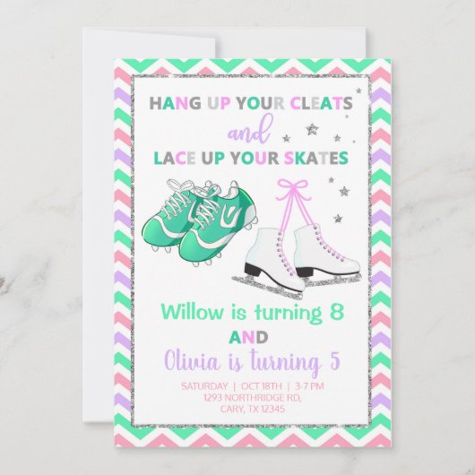 Invitation Nettoie et patine filles frères et soeurs invitati (Devant)