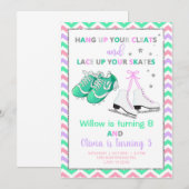 Invitation Nettoie et patine filles frères et soeurs invitati (Devant / Derrière)