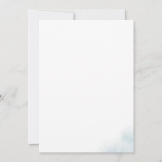 Invitation Nettoyage aquarelle | Baptême Bleu (Dos)