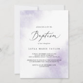 Invitation Nettoyage aquarelle | Baptême pourpre (Devant)