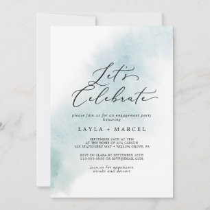 Invitation Nettoyage aquarelle Bleu Fêtons