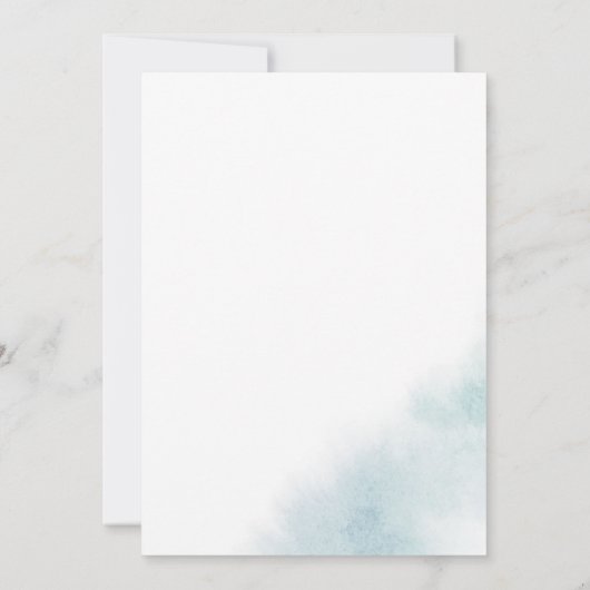 Invitation Nettoyage aquarelle | Bleu Le Mariage de (Dos)