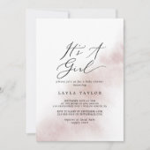 Invitation Nettoyage aquarelle | Blush C'est un Baby shower d (Devant)