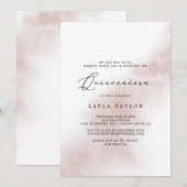 Invitation Nettoyage aquarelle | Blush Quinceañera (Devant / Derrière)