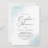 Invitation Nettoyage aquarelle | Douche Couples Bleues (Devant)