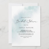 Invitation Nettoyage aquarelle | Fête des mariées bleue (Devant)