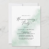 Invitation Nettoyage aquarelle | Green Houclier Party (Devant)