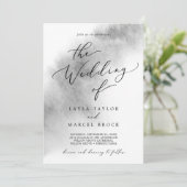 Invitation Nettoyage aquarelle | Grey Le Mariage De L'Invitat (Debout devant)