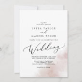 Invitation Nettoyage aquarelle | Mariage blanc (Devant)