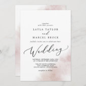 Invitation Nettoyage aquarelle | Mariage blanc (Devant / Derrière)