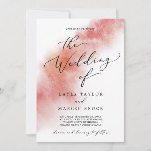 Invitation Nettoyage aquarelle Mariage rouge Apple