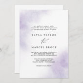 Invitation Nettoyage aquarelle | Mariage traditionnel pourpre (Devant / Derrière)