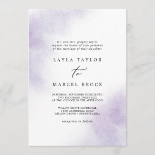 Invitation Nettoyage aquarelle   Mariage traditionnel pourpre