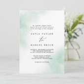 Invitation Nettoyage aquarelle | Mariage traditionnel vert (Debout devant)
