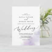 Invitation Nettoyage aquarelle | Mariage violet (Debout devant)