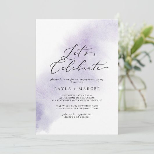 Invitation Nettoyage aquarelle | Purple Fêtons (Debout devant)