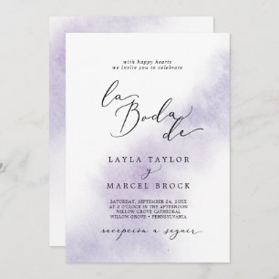 Invitation Nettoyage aquarelle   Purple La Boda De Mariage