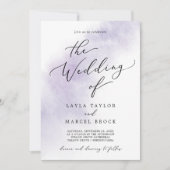 Invitation Nettoyage aquarelle | Purple tout en un Mariage (Devant)