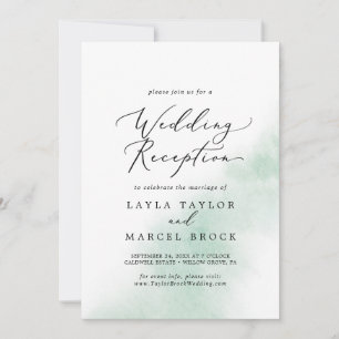 Invitation Nettoyage aquarelle  Réception de mariage vert