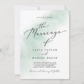 Invitation Nettoyage aquarelle | Vert Le Mariage De (Devant)