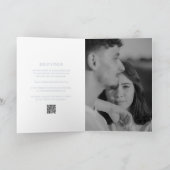 Invitation Nettoyer Dusty Blue QR Code Mariage élégant (Intérieur)