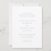 Invitation Nettoyer Dusty Blue QR Code Mariage élégant (Devant)