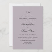 Invitation Nettoyer Dusty Lilac Classic Mariage (Devant)