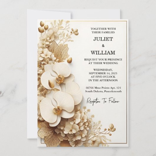 Invitation Nettoyer Formal Simple Classique Élégant Mariage b (Devant)