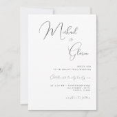 Invitation Nettoyer la calligraphie blanche Code QR tout en u (Devant)