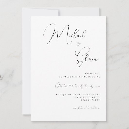 Invitation Nettoyer la calligraphie blanche Code QR tout en u (Devant)