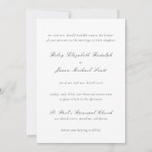 Invitation Nettoyer Noir et Blanc Mariage élégant (Devant)