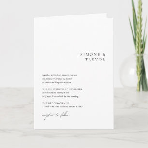 Invitation Nettoyer noir et blanc Mariage moderne