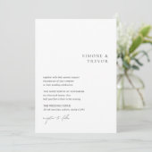 Invitation Nettoyer noir et blanc QR Code moderne Mariage (Debout devant)