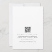 Invitation Nettoyer noir et blanc QR Code moderne Mariage (Dos)