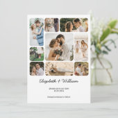 Invitation Neuf Collage Photo Couple Simple Save The Date (Debout devant)