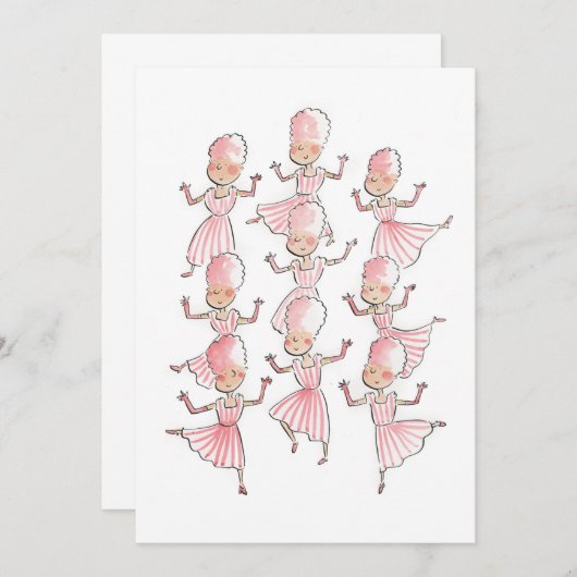 Invitation Neuf dames dansant (Devant / Derrière)