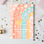 Invitation Neuf est une Vibe Rainbow Daisy 9e fête d'annivers