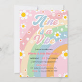 Invitation Neuf Est Une Vibe Super Daisy Rainbow 9E Anniversa (Devant)