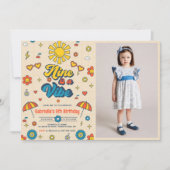 Invitation Neuf est une Vibe Super Retro Daisy Photo Annivers (Devant)