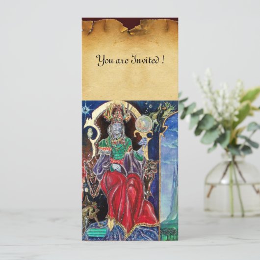 Invitation NEUROMANCER, parchemin bleu rouge (Debout devant)