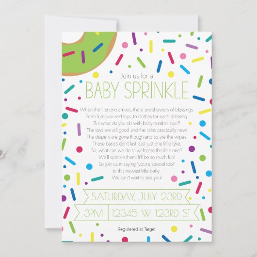 Invitation Neutral Baby Sprinkle (Devant)