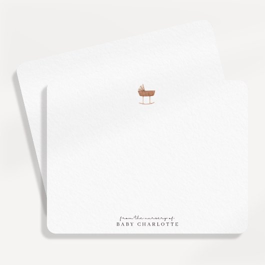 Invitation Neutral Bassinet Nursery Note Card