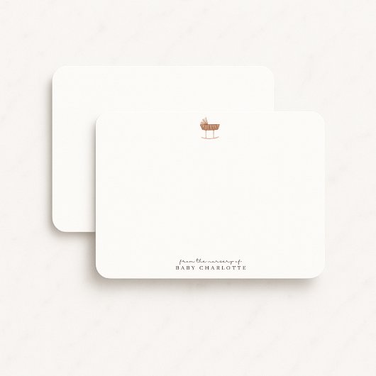 Invitation Neutral Bassinet Nursery Note Card