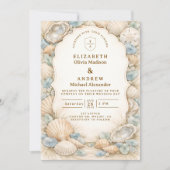 Invitation Neutral Beach Wreath Wedding (Devant)